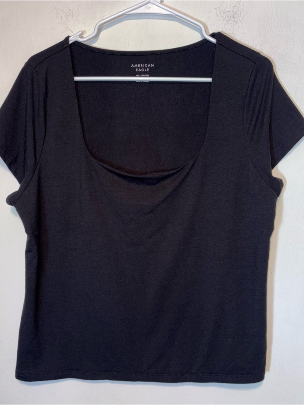 American Eagle Outfitters Black Square Neck Short Sleeve Tee Size XXL